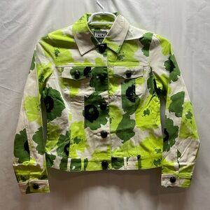 NWT Women’s The‎ Collective Works of Berek 2 Denim Jacket Green Abstract Small